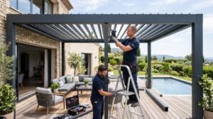 Installation de pergola bioclimatique à lames orientables au Beausset