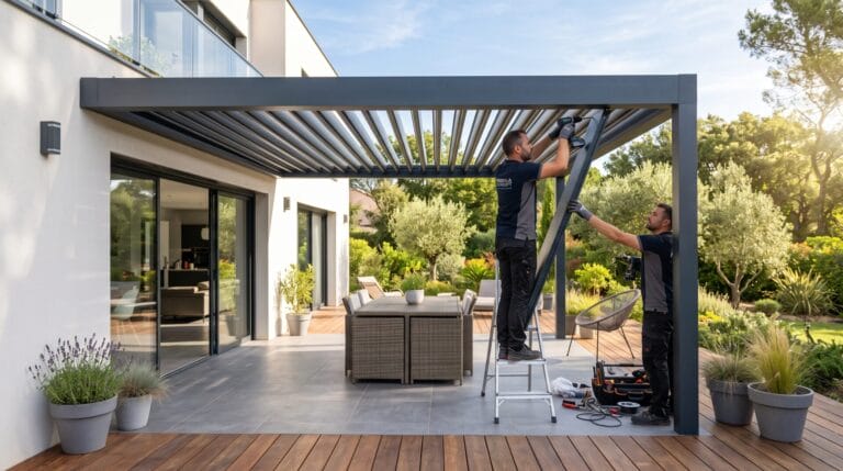 Installation de pergola bioclimatique à lames orientables à Mougins